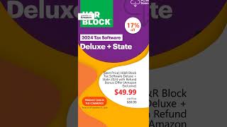 Best Price HampR Block Tax Software Deluxe  State 2024 with Refund Bonus Offer Amazon Exclusive [upl. by Maghutte]