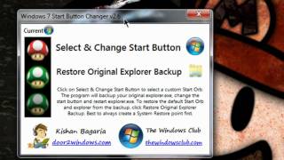 Windows 7 Start Button Changer  Freeware Review [upl. by Nuris]