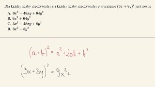 Matura poprawkowa 2021  zadanie 4  wzór skróconego mnożenia [upl. by Nevil]