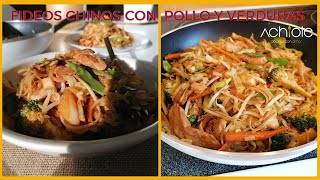 FIDEOS CHINOS con POLLO y VERDURAS  Mi manera de preparar esta deliciosa receta  Te encantará [upl. by Anayra]