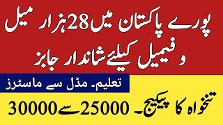 28 Thousand jobs in all Pakistan ll Jobs all Pakistan for Male and Females 2019 l New jobs 2019 [upl. by Nymassej242]