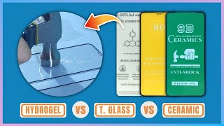 Screen PROTECTOR COMPARISON and DURABILITY Test  HYDROGEL vs GLASS vs CERAMIC [upl. by Talya2]