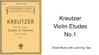 Kreutzer 42 Violin Studies No1 [upl. by Fong]