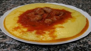 Come cucinare la polenta  Ricetta Polenta con sugo di salsiccia 17 [upl. by Rennoc175]