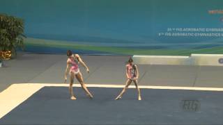 Russia RUS  2016 Acrobatic Worlds Putian City CHN Dynamic Womens Pair [upl. by Aibos]