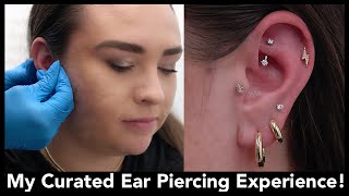 My Curated Ear Piercing Experience amp Pain Tragus Conch Rook amp Helix [upl. by Eeima634]