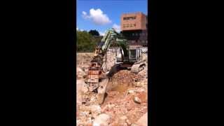 Hitachi zx 470 LCH3 with NPK S42 XCR demolition shear Beelen sloopwerken [upl. by Atnohs]