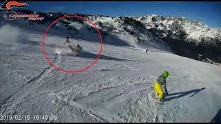 Travolge sciatrice sulle piste di Andalo e poi scappa individuato grazie a un video in soggettiva [upl. by Gnolb]