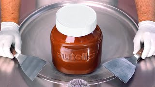 I Turn Nutella Into Ice Cream Rolls 30°C  ASMR [upl. by Akinnor]