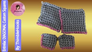 ENTRELAC Bigger or Smaller Diagonal Squares Crochet  I show you 2 Ways  C2C [upl. by Loredana428]