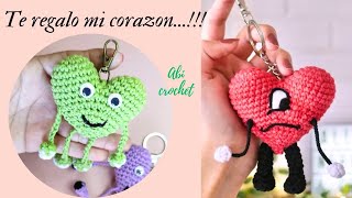 LLAVERO CORAZÓN crochet LOVE  regalo que enamora [upl. by Noellyn429]