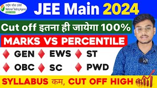 Safe Score🔥 JEE Main 2024 Cut off  JEE Main 2024 Marks Vs Percentile  JEE Main 2024 Latest News [upl. by Falcone]