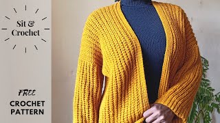 How To Crochet An Oversized Cardigan  Free Pattern Available [upl. by Harwin]