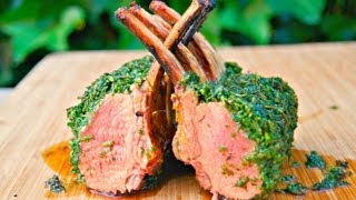 How To Roast a Rack of Lamb  Lamb carre  Lamb chops  Lamb loin Green Crusted Barbecue Recipe [upl. by Duff281]