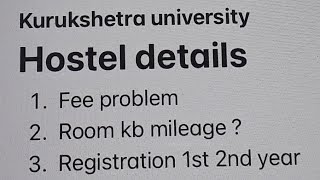 kuk hostel registration fee 2024  kuk hostel room allot  kuk hostel complete details kuk updates [upl. by Aicatsana461]