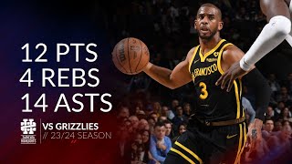 Chris Paul 12 pts 4 rebs 14 asts vs Grizzlies 2324 season [upl. by Marr170]