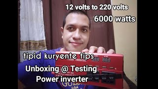 Unboxing and Testing Power Inverter 6000 watts 12 volts to 220 volts tipid kuryente tips [upl. by Gingras]