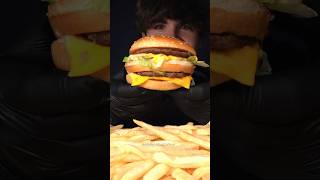 Eating a very BIG Mac amp McDonalds French Fries asmr mukbang shorts [upl. by Piers]