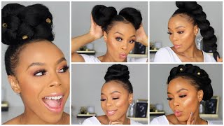 5 EASY HAIRSTYLES USING BRAIDING HAIR  BACK TO SCHOOL HAIRSTYLES on NATURAL HAIR [upl. by Andaira]