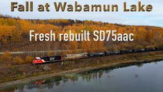 Wabamun lake in the fall with SD75aac [upl. by Rj488]