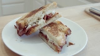 Spanish Inspired Grilled Cheese with Bacon I Bacon Fat Grilled Cheese Recipe [upl. by Alverson572]