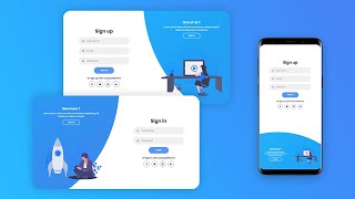 Responsive Login amp Registration Form Using HTML amp CSS amp JS  Sliding Sign In amp Sign Up Form [upl. by Aerdnahc]