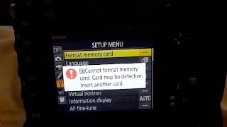 D500 very rare FormatSD card quotERRORquot just turn off and on [upl. by Asillam172]