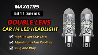 5311 Series Double Lens Car H4 LED Headlight Mini Projector Lens Auto Lamp Automobile Headlight [upl. by Eicnan]