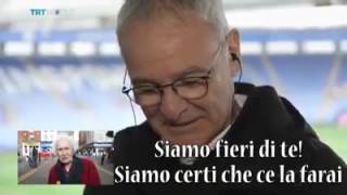 VIDEO  I tifosi del Leicester ringraziano Claudio Ranieri la reazione del mister [upl. by Kasey]