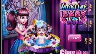 Monster High Online Games  Monster High Baby Bath Game [upl. by Htomit93]