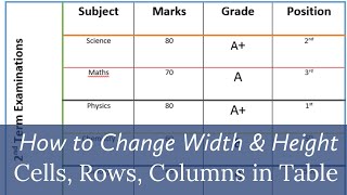 Changing Column Width And Row Height Microsoft Word 2013 Resize and Adjust table cells in Word 2016 [upl. by Swee]