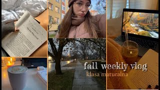 JESIENNY WEEKLY VLOG  klasa maturalna przygotowania do egzaminów pieczenie czytanie🍂📓🏫 [upl. by Correy]