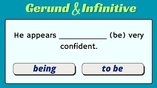 Gerund and Infinitive Quiz। English Grammar Test l grammarquiz [upl. by Monique568]