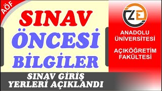 AÖF Sınav Giriş Yerleri Açıklandı  Anadolu Açıköğretim Ara Sınav Vize [upl. by Nagaer]