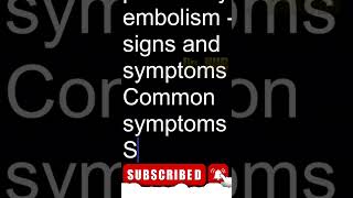 Pulmonary embolism  Signs and symptoms [upl. by Waddington550]