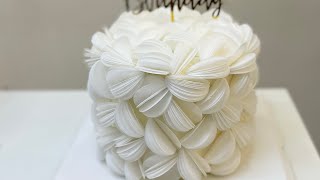 How to create Wafer paper art on cake  Edible wafer paper cake design [upl. by Nevear936]