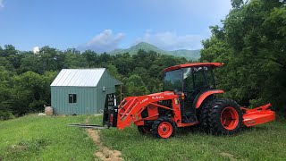 Yikes Kubota L3560 on a 30 degree slope [upl. by Pohsib]