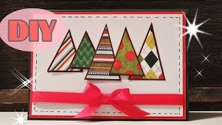 Weihnachtskarten selber basteln 2  Weihnachtsbaum  Christmas Card DIY [upl. by Ball]