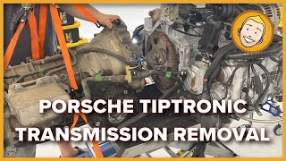 Porsche Automatic Tiptronic Transmission Removal DIY [upl. by Anisamot301]