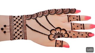 Stylish Easy Mehandi design Front hand Mehndi designSimple Mehandi ka designMehndi designsMehandi [upl. by Nauqas]