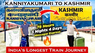 Indias longest Train Journey Kanniyakumari to Kashmir in Himsagar Express  Part 1 [upl. by Annhoj]