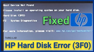 Boot Device Not Found On HP Laptop  Hard Disk Error 3F0 [upl. by Yevre858]