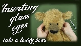 Inserting Glass Eyes Into A Teddy Bear  Alices Bear Shop [upl. by Kare]