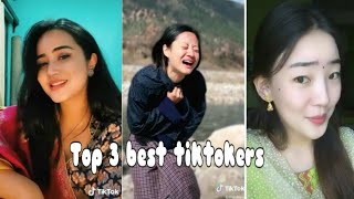 tik tok queens of Bhutan 2020  top 3 bhutanese girls [upl. by Linnell]