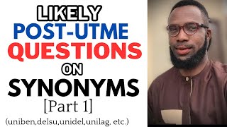 Likely POSTUTME questions on SYNONYMS Part 1 learnenglish learning english [upl. by Valer]