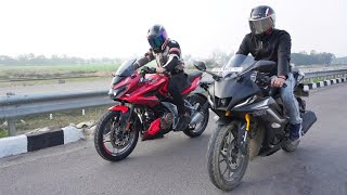 Yamaha R15 V4 VS PULSAR F250 Top End  Comparison [upl. by Ayhtnic]