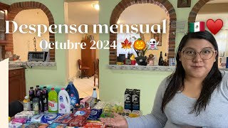 DESPENSA MENSUAL 🛒♥️🇲🇽 OCTUBRE 2024 🍂🎃👻 CON VALES DE DESPENSA 💰 [upl. by Waal464]