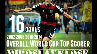 Miroslav Klose  Alle 16 World Cup Tore  All 16 Goals  World Cup 2014 [upl. by Eidnak]