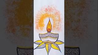 Easy Diya Drawing 🪔 mandala art for dipawali 😍art shorts ytshorts viralshorts [upl. by Ettenel]