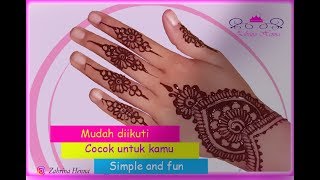 Tutorial henna mudah diikuti membuat tangan kamu menjadi lebih manis dan cantik [upl. by Dirgni421]